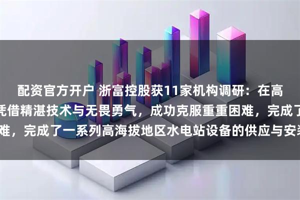 配资官方开户 浙富控股获11家机构调研：在高海拔项目上，浙富水电凭借精湛技术与无畏勇气，成功克服重重困难，完成了一系列高海拔地区水电站设备的供应与安装（附调研问答）